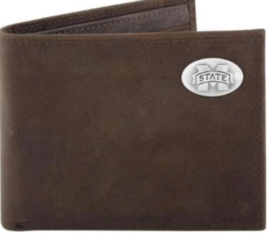 Zep Pro Dark Brown Mississippi State Crazy Horse Wallet