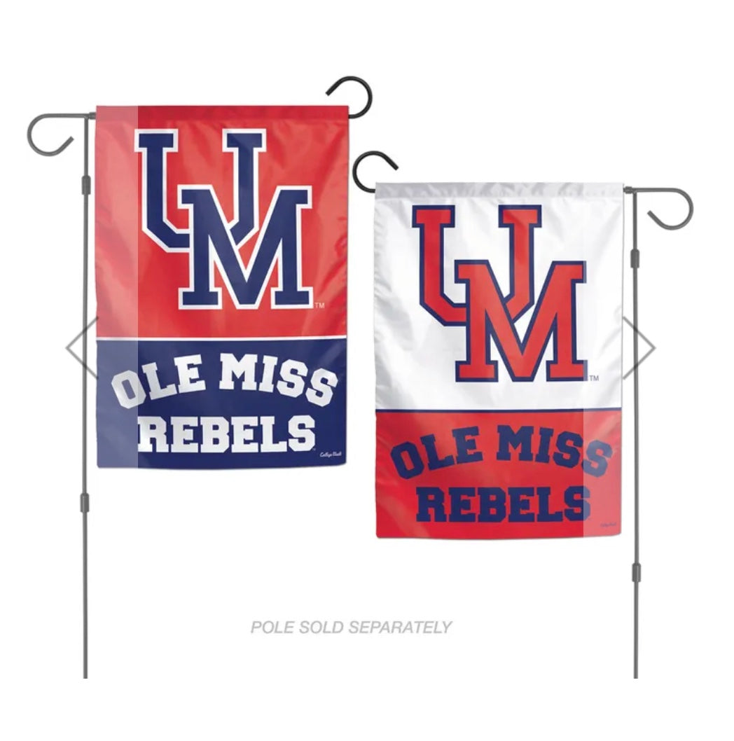 Ole Miss 2 Sided Garden Flag - 12in. x 18in.