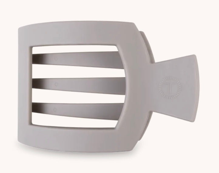 Teleties Silver Flames Medium Flat Square Hair Clip - Gray