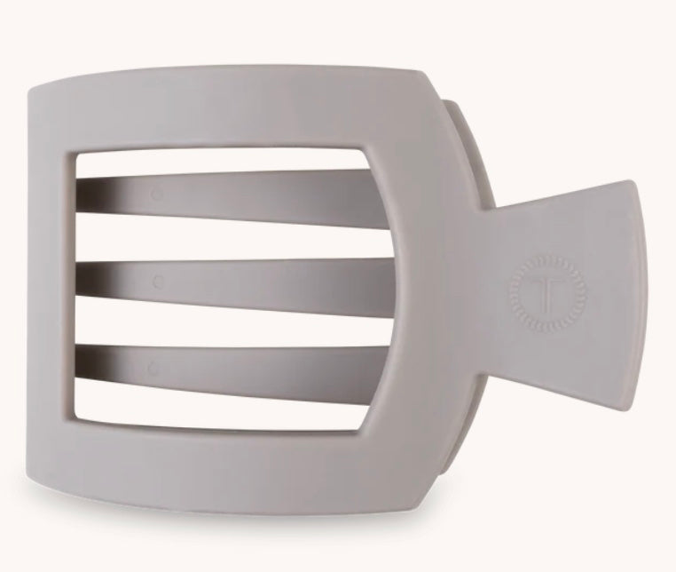 Teleties Sliver Flames Large Flat Square Hair Clip - Gray