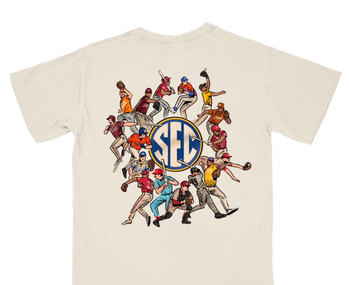 SEC Comfort Color Around the Clock Baseball Tee