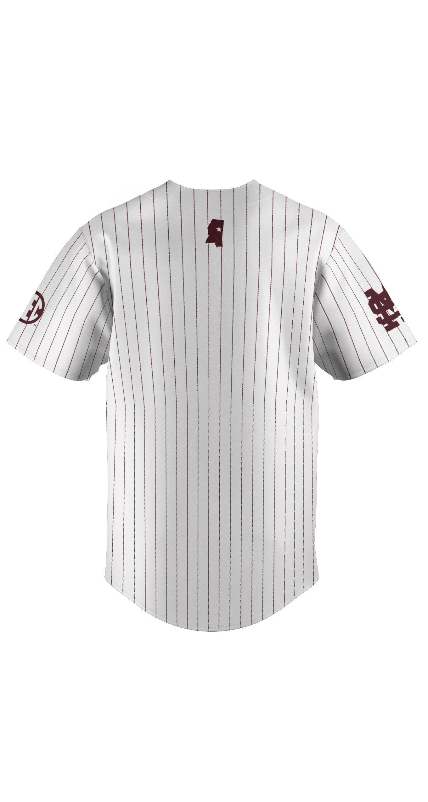 Prosphere Mississippi State Adult Pin Stripe Full Button Up Jersey