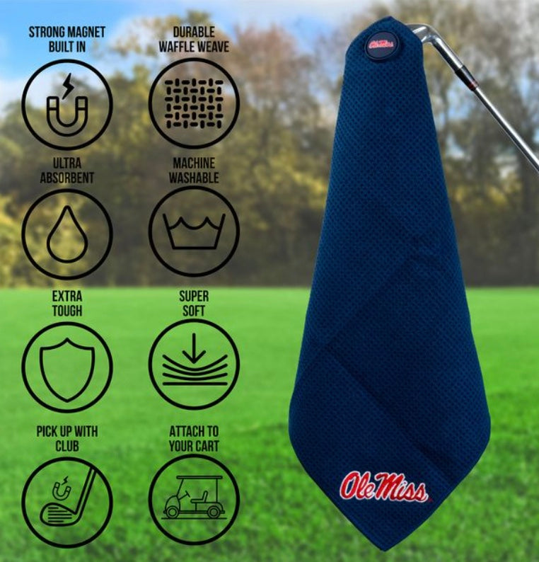 Ole Miss Magnetic Golf Towel - 15x15