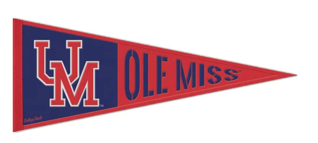OLE MISS REBELS /COLLEGE VAULT VAULT WOOL PENNANT 13" X 32"