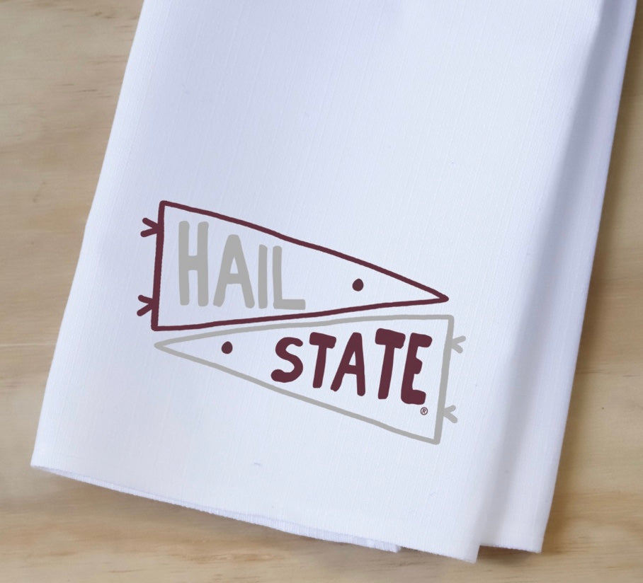 Little Birdie Mississippi State Hail State Pennant Tea Towel