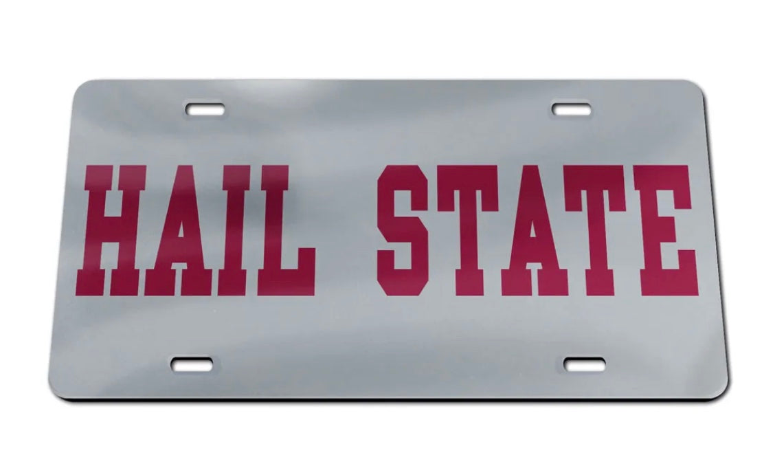 Hail State Mirrored Car Tag