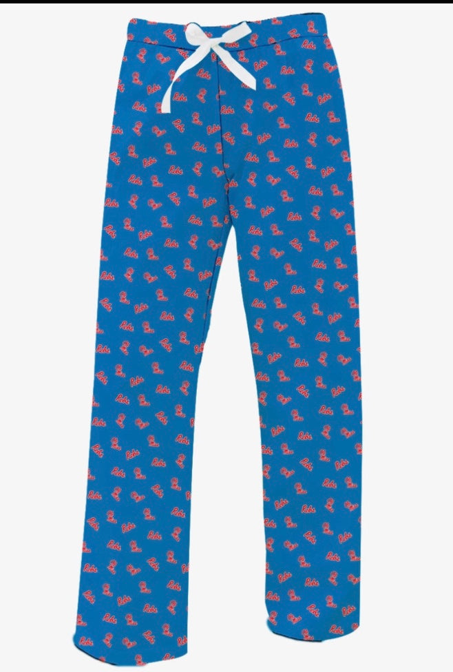 Vive La Fete Ole Miss Adult All Over Logo PJ Pants