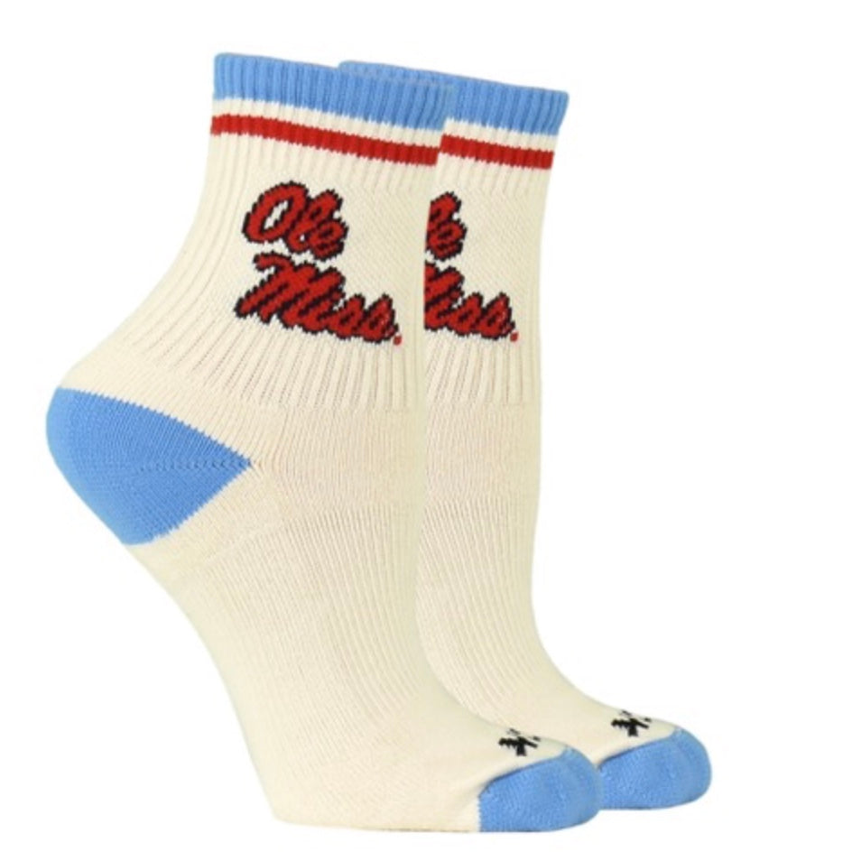 TCK Ole Miss Logo Short Crew Socks