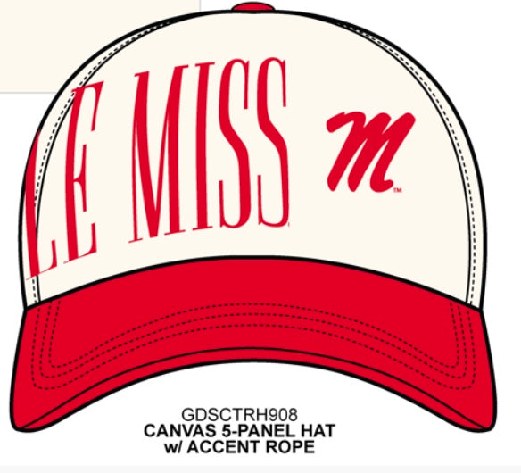 Gameday Social Ole Miss "Saturday" Red and Ivory Hat