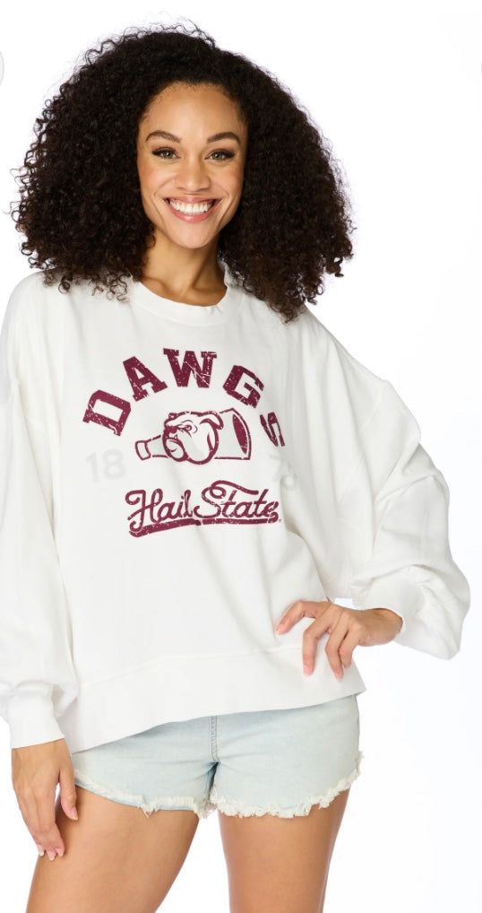 Stewart Simmons Mississippi State Balloon Sleeve Sweatshirt