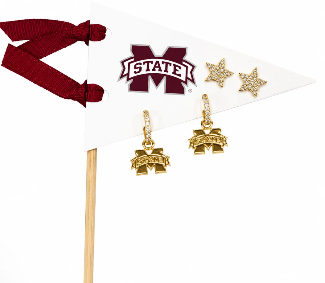 Mississippi State "Pennant Pair" Earrings Set