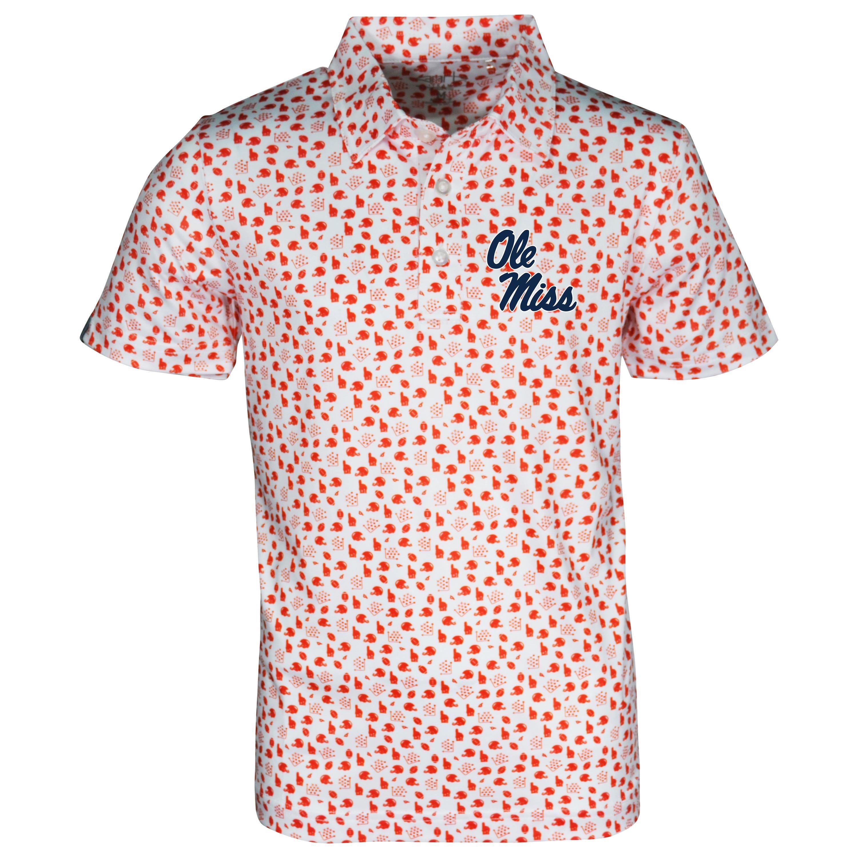 Garb Ole Miss Toddler and Youth All Over Football Design Polo