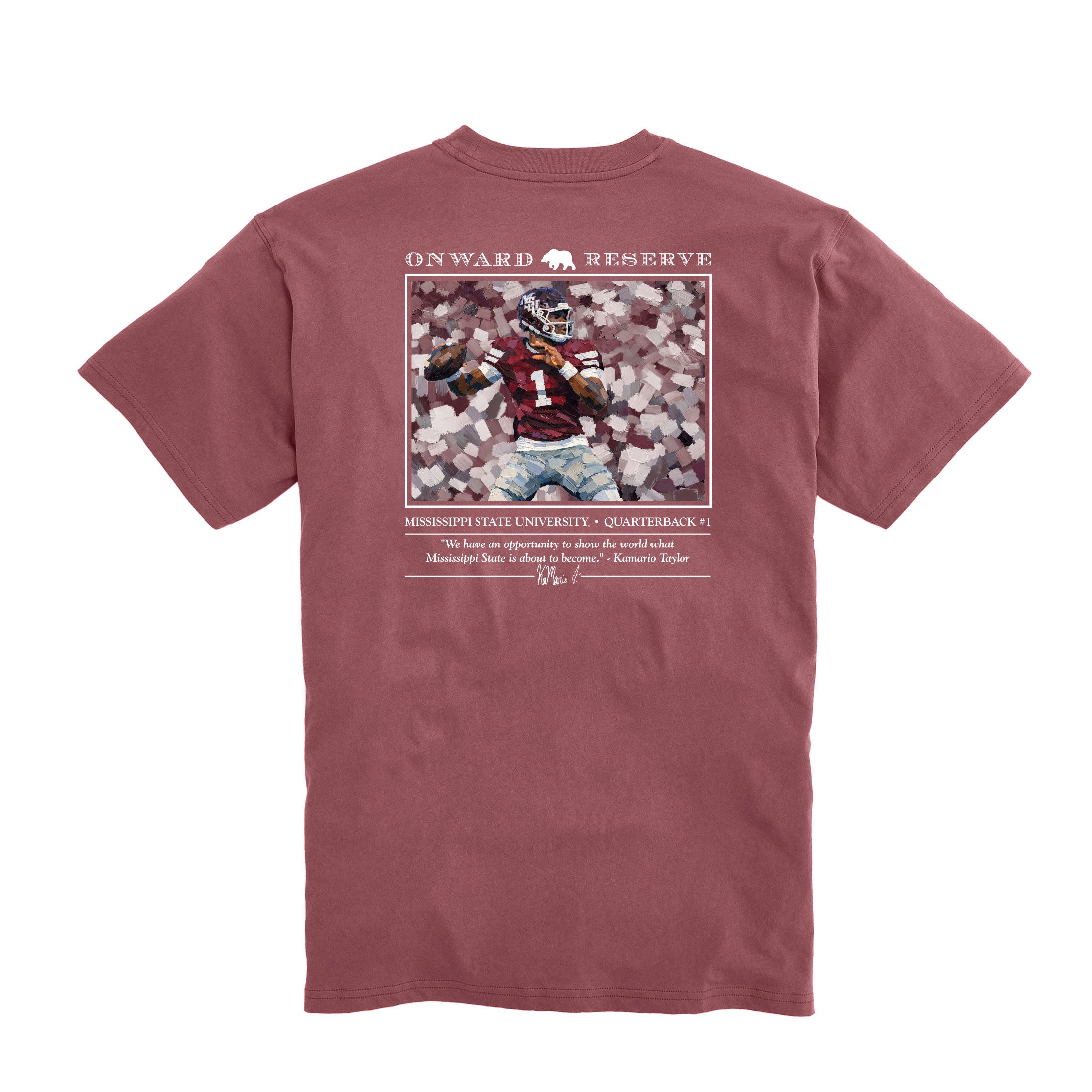 Kamario Taylor T-Shirt- Washed Maroon