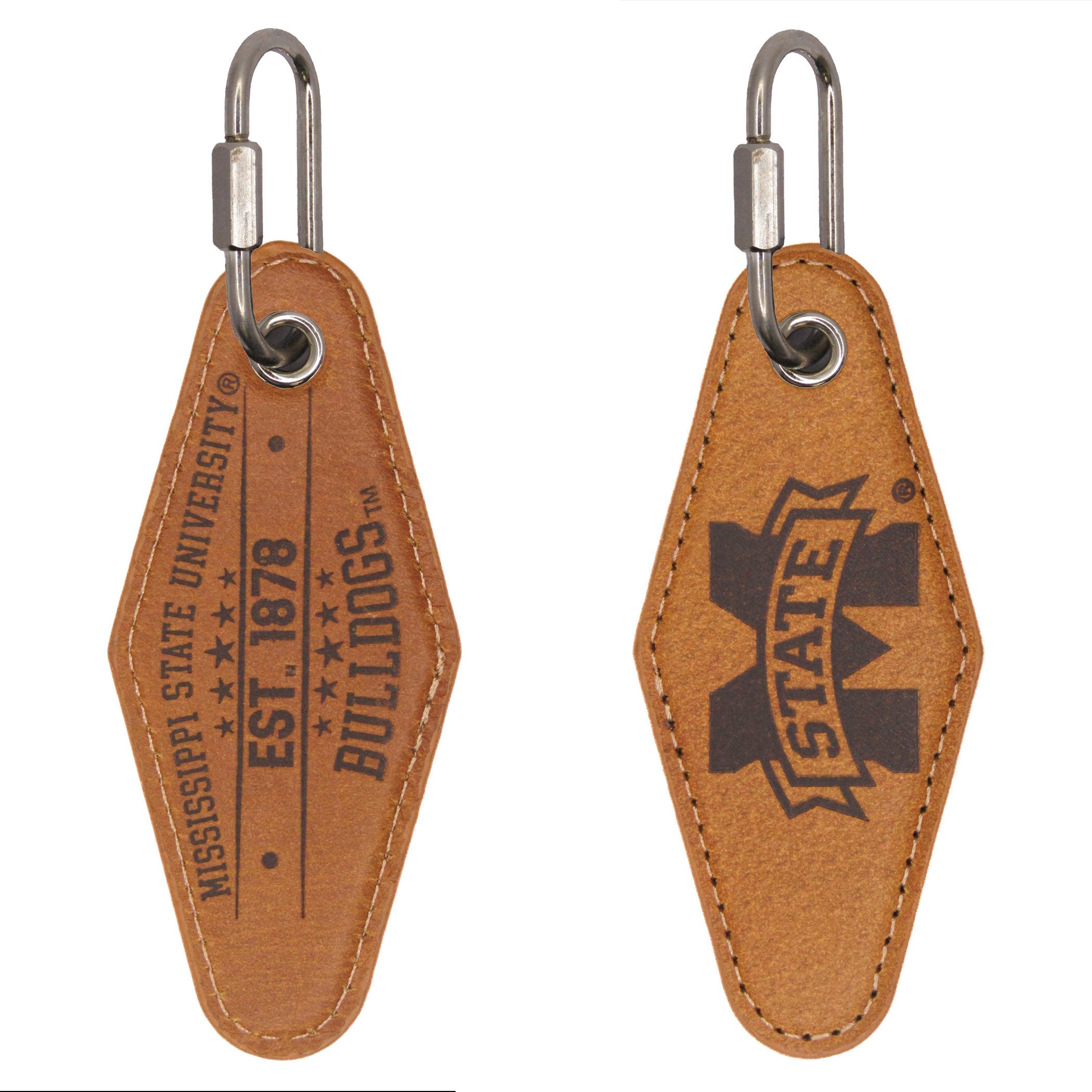 Zep Pro- Mississippi State Tan Leather Key Chain