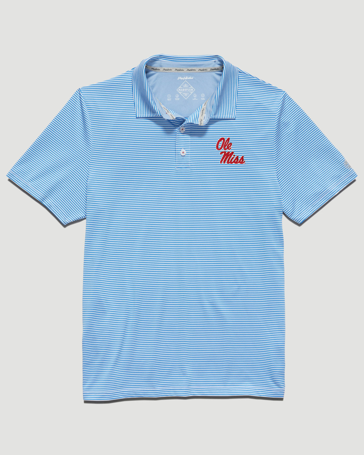 Flag and Anthem striped polo with Ole Miss stack script