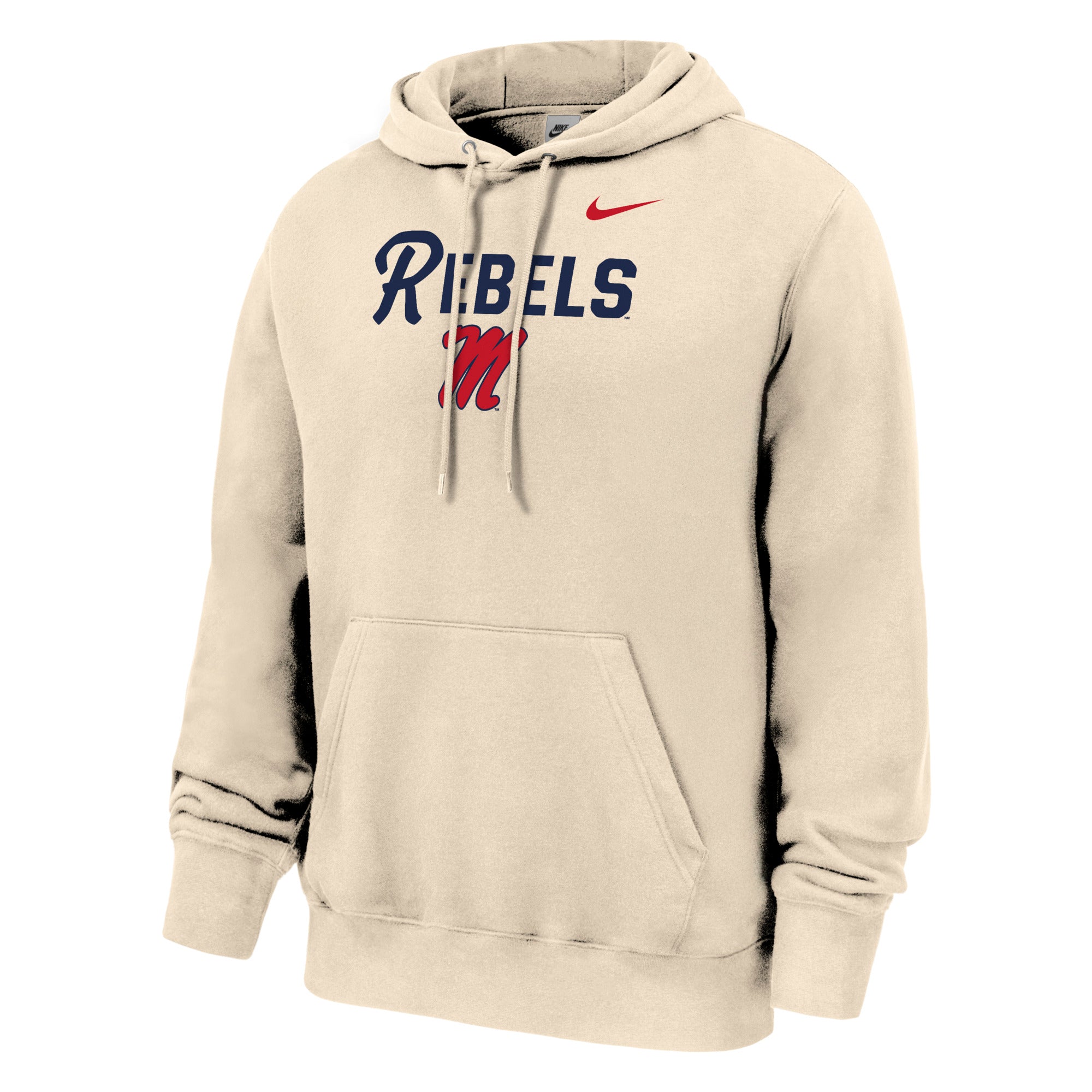Nike Ole Miss Club Fleece PO Hoodie - Natural Color