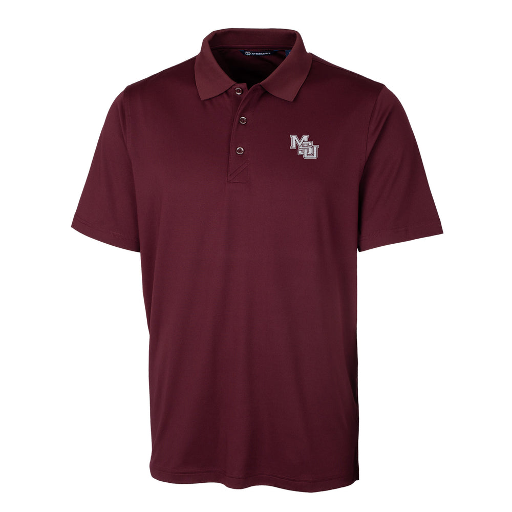 Cutter and Buck Maroon Polo With Interlocking MSU