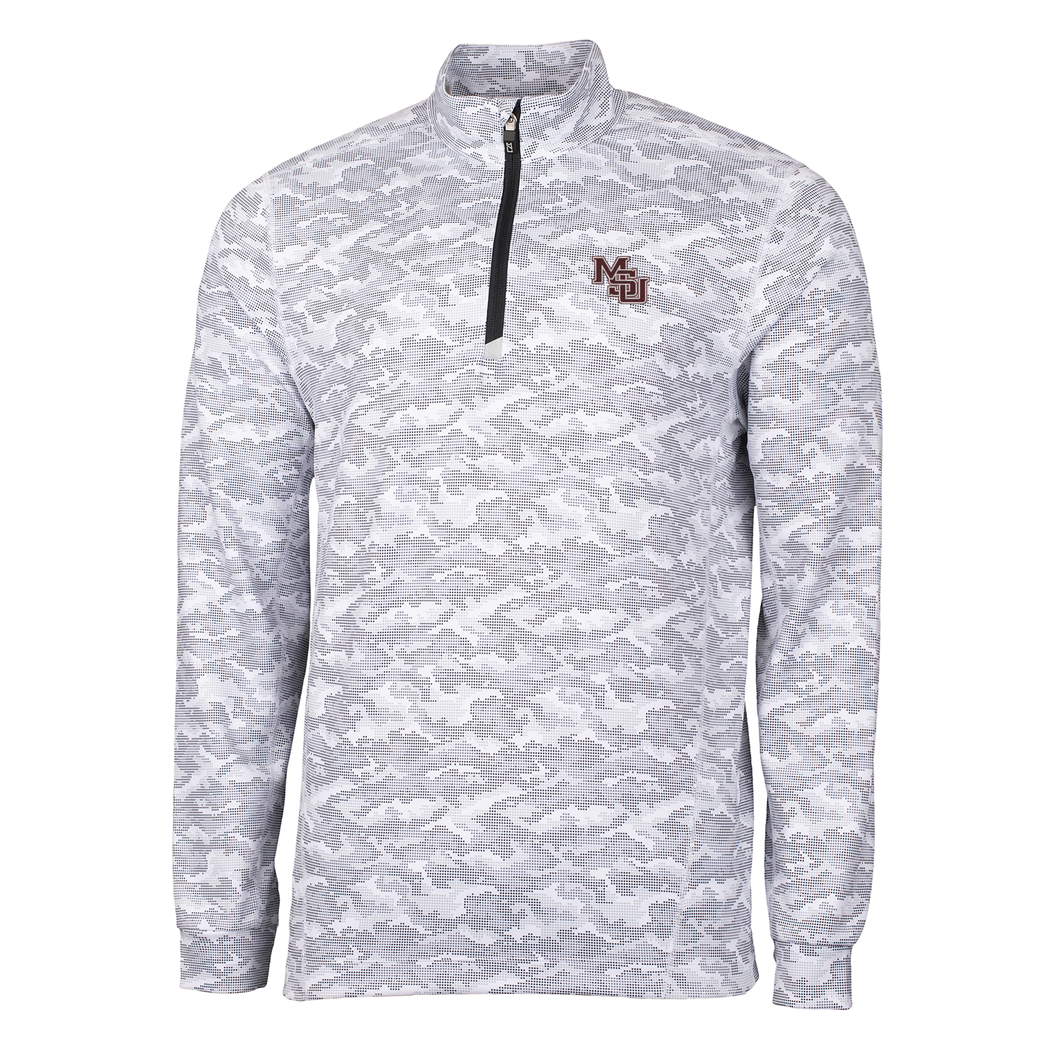 Cutter and Buck Traverse Camo Quarter Zip - Interlocking MSU