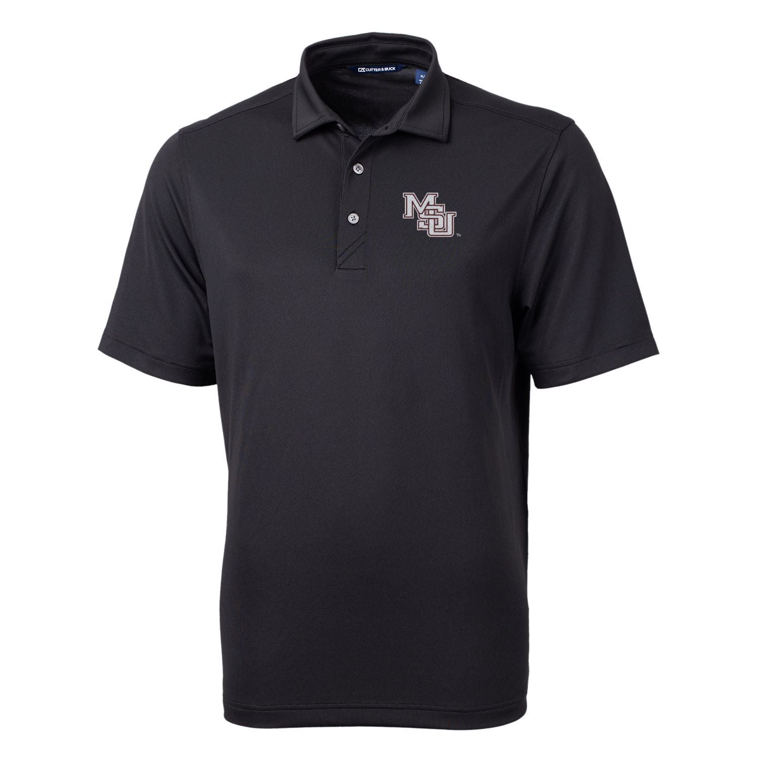 Mississippi State Virtue Eco Pique Recycled Polo - Black with Interlocking MSU