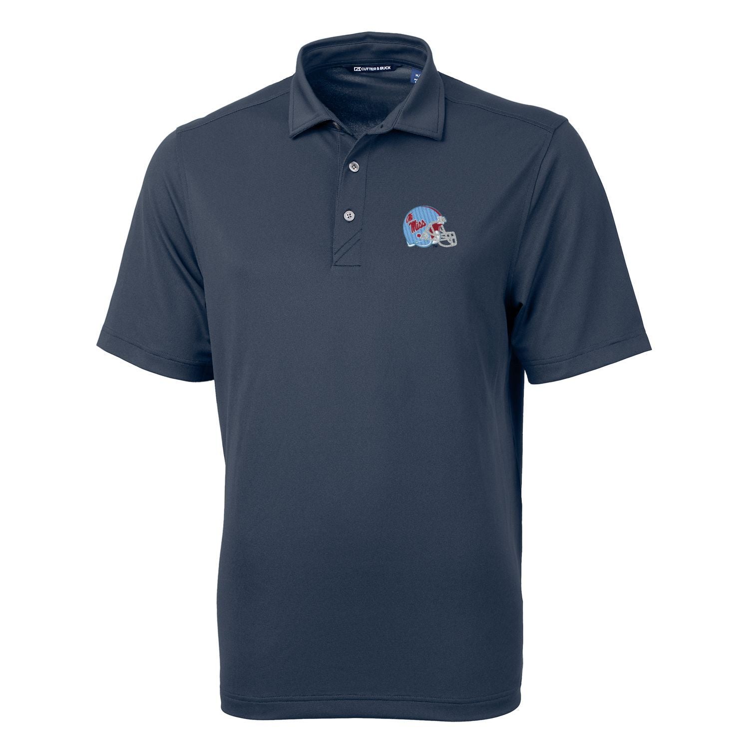 Cutter & Buck Virtue Eco Pique Recycled Mens Polo with Ole Miss Helmet Logo