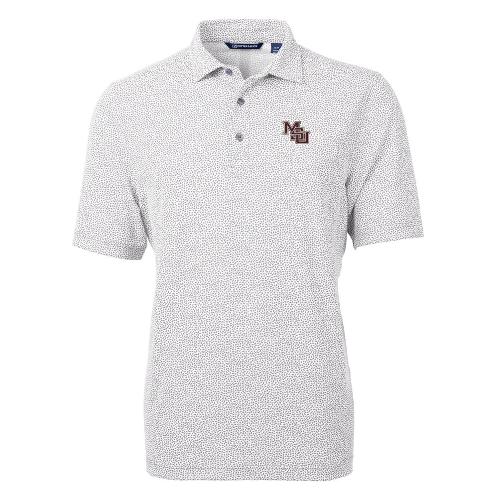 Cutter and Buck Mississippi State Botanical Print Polo with Interlocking MSU