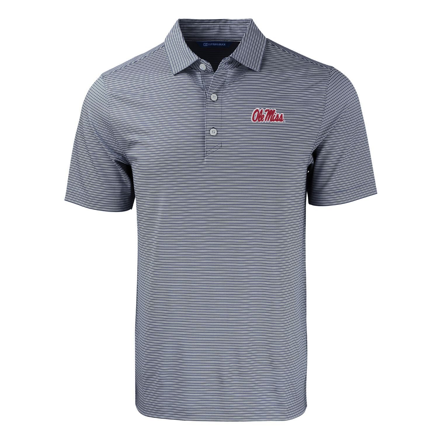 Cutter & Buck Forge Eco Double Stripe Recycled Polo with Ole Miss Logo