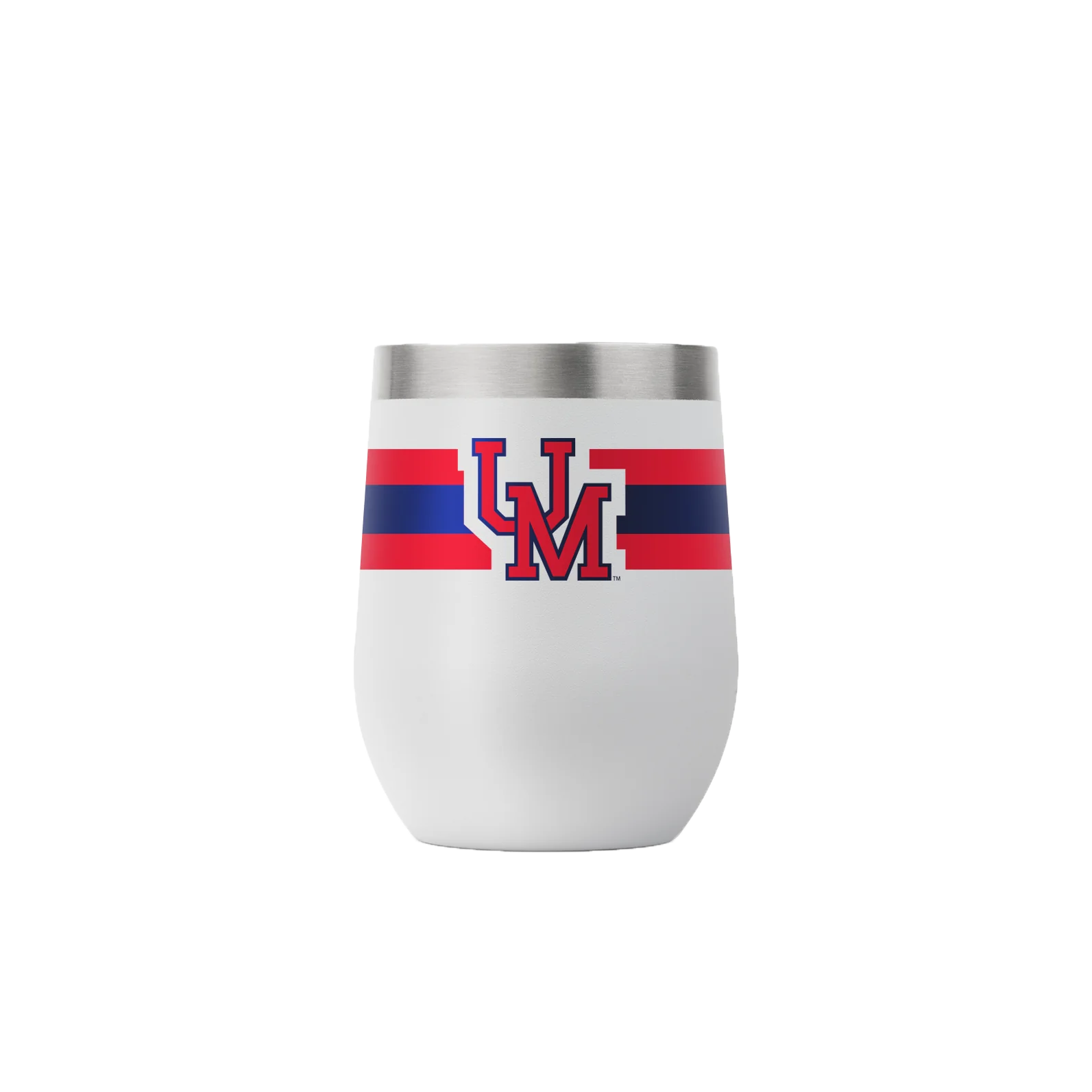Gametime 12oz. Light Gray Stemless Tumbler with UM Logo