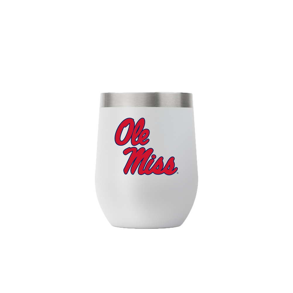 Ole Miss Light Gray 12oz. Stemless Tumbler - Ole Miss Stack Script