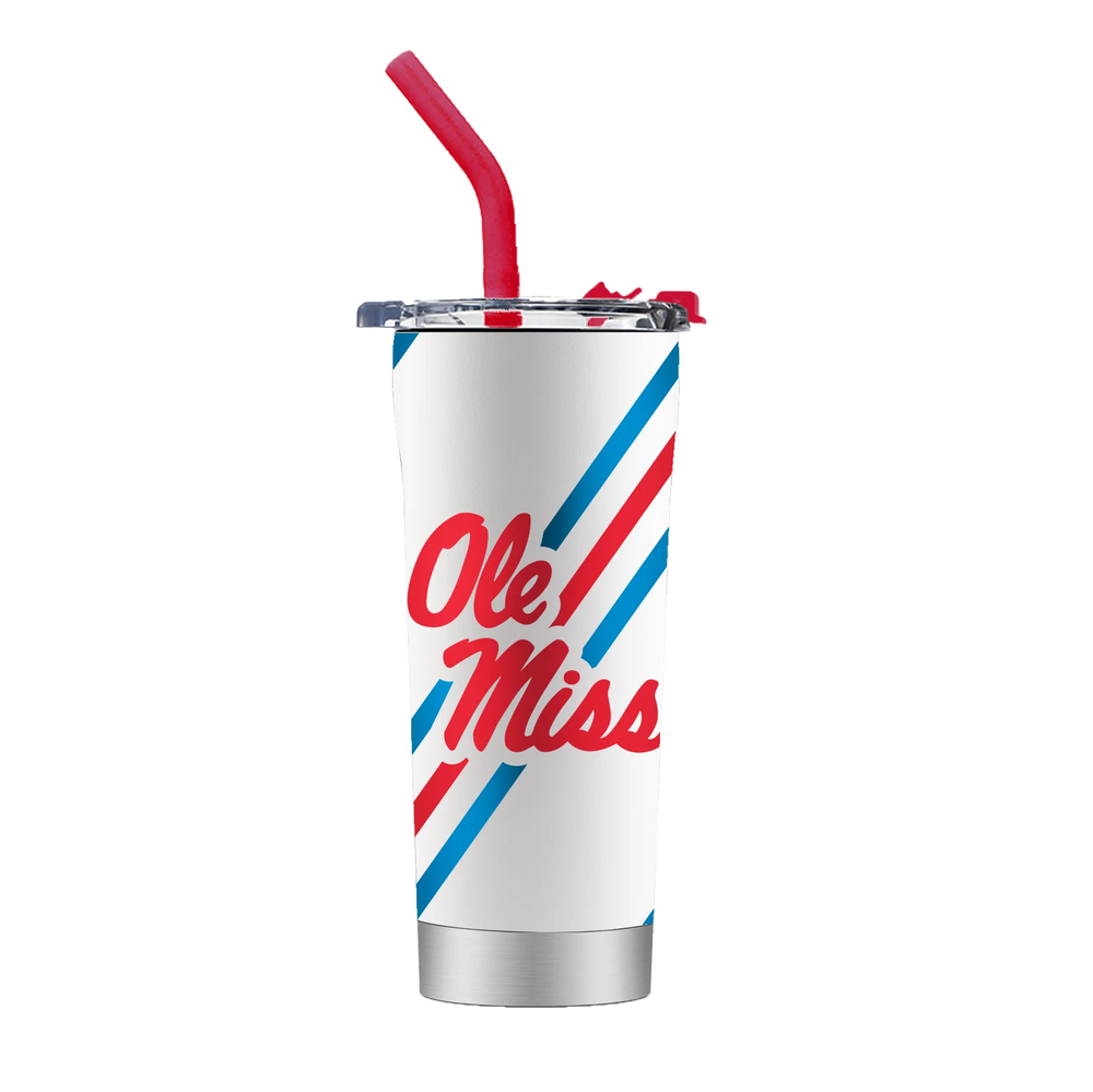 Gametime Sidekick Ole Miss Rebels White Straw Tumbler