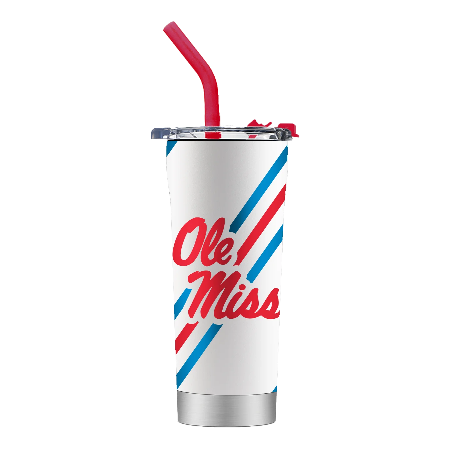 Gametime Sidekick Ole Miss Rebels White Straw Tumbler