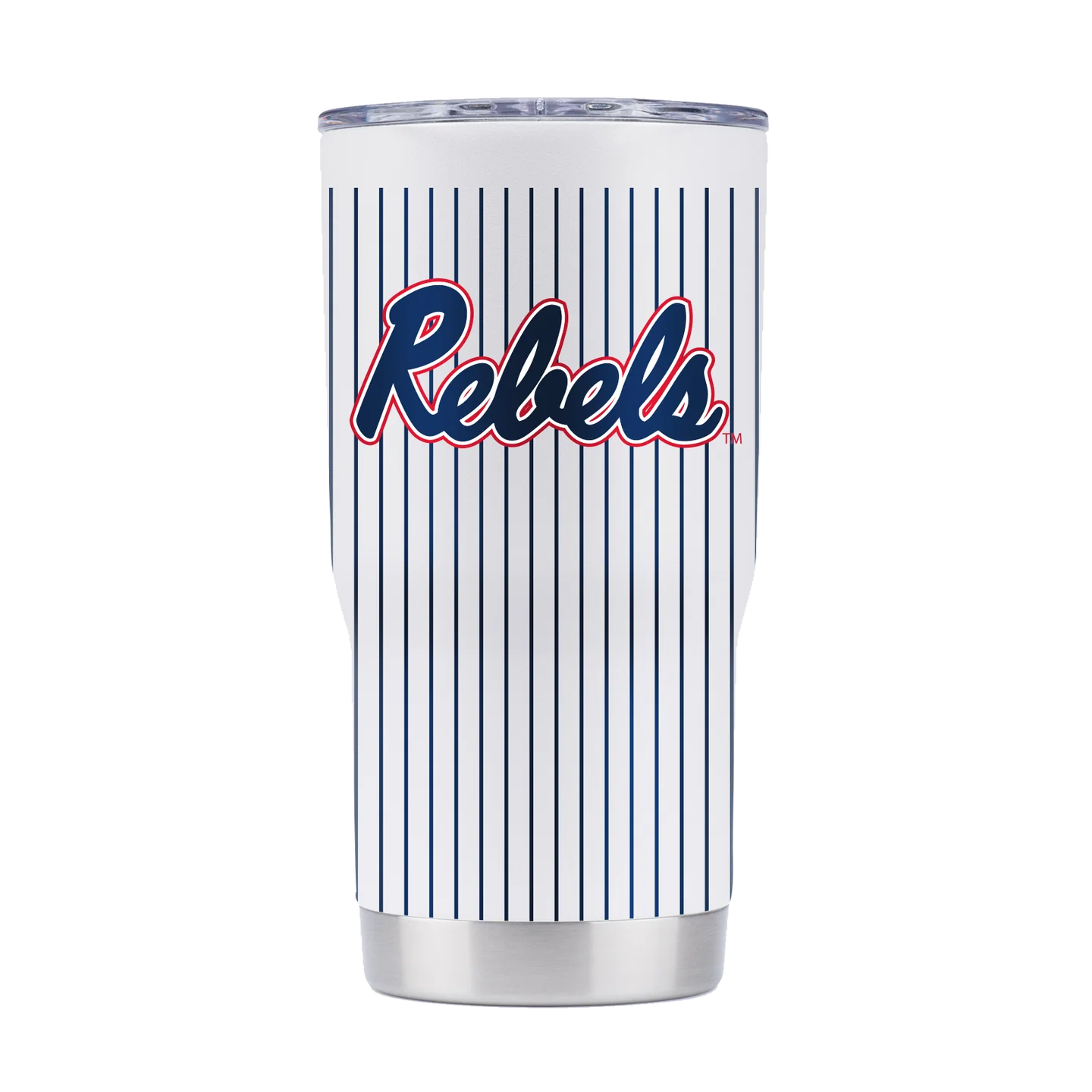 GameTime Ole Miss Baseball Pinstripe Tumbler With REBELS Script - 20 oz.