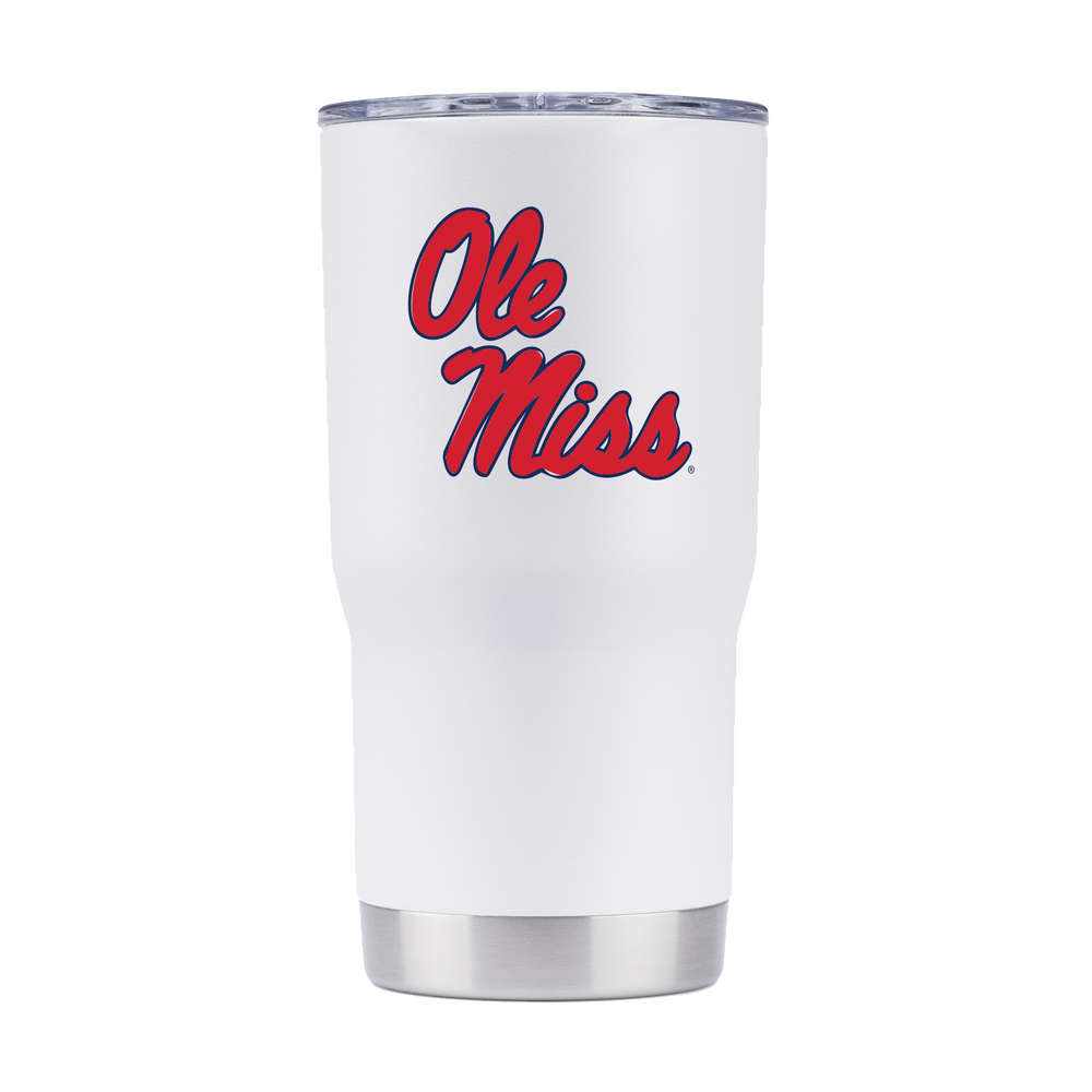 GameTime Ole Miss White 20 oz Tumbler with Ole Miss Script