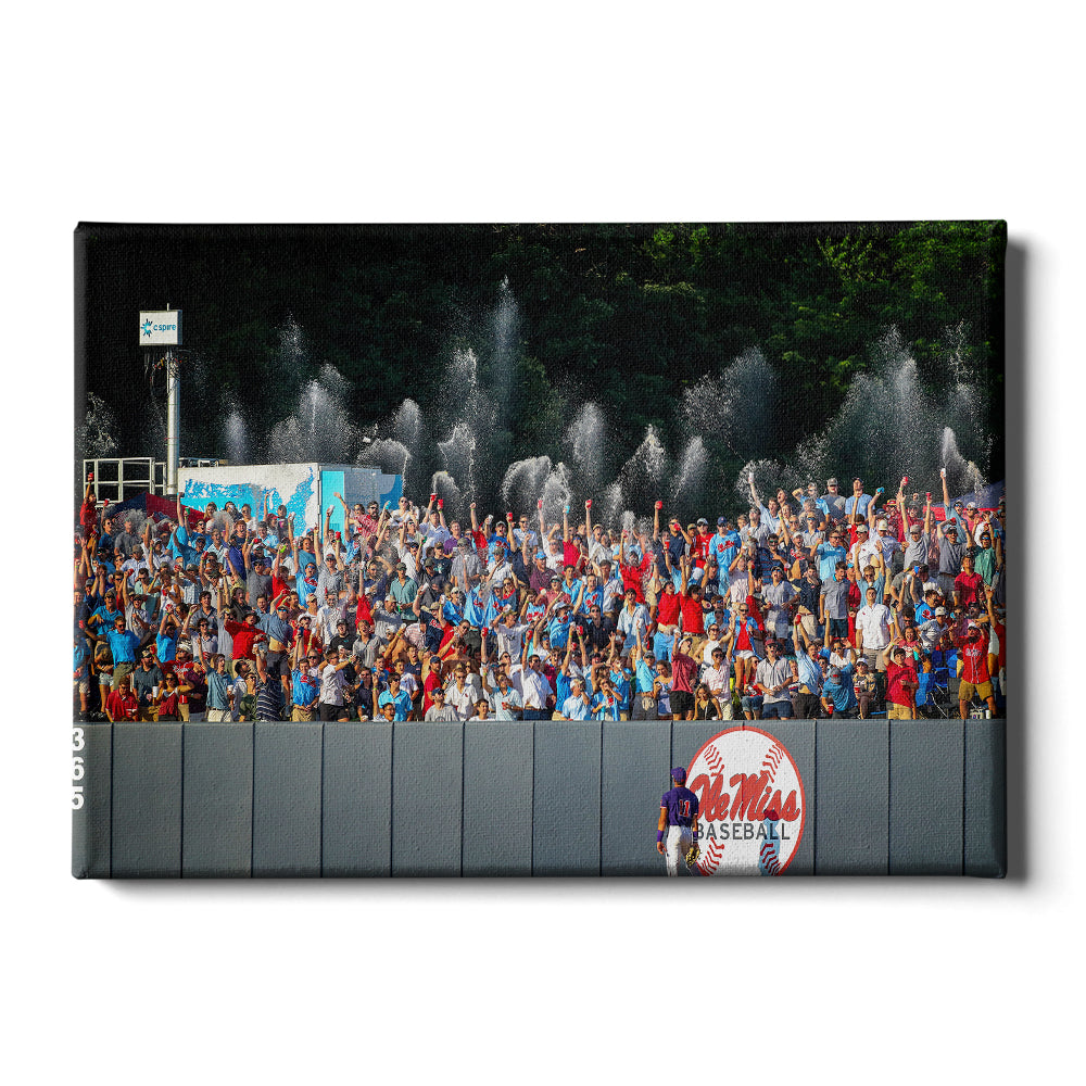 Ole Miss Baseball Shower Canvas 24x16