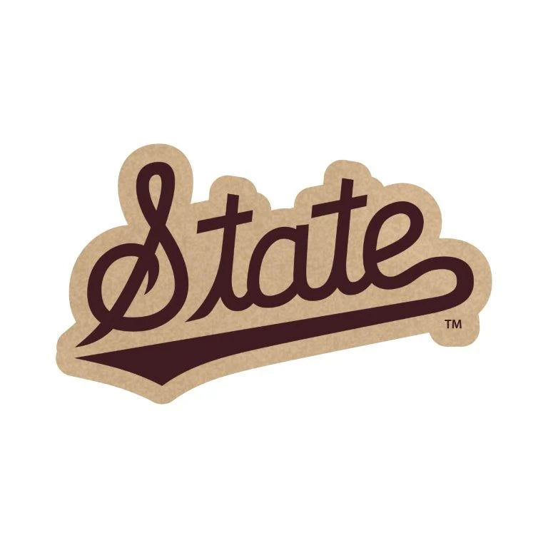 Script State Wood Magnet