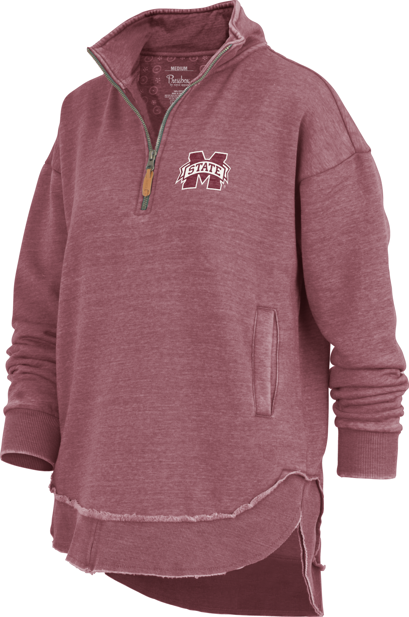 Pressbox Mississippi State Maroon Hi Low Sweatshirt