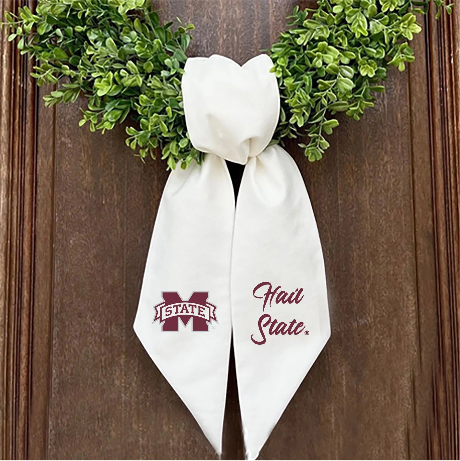 Mississippi State Logo Embroidered Wreath Sash