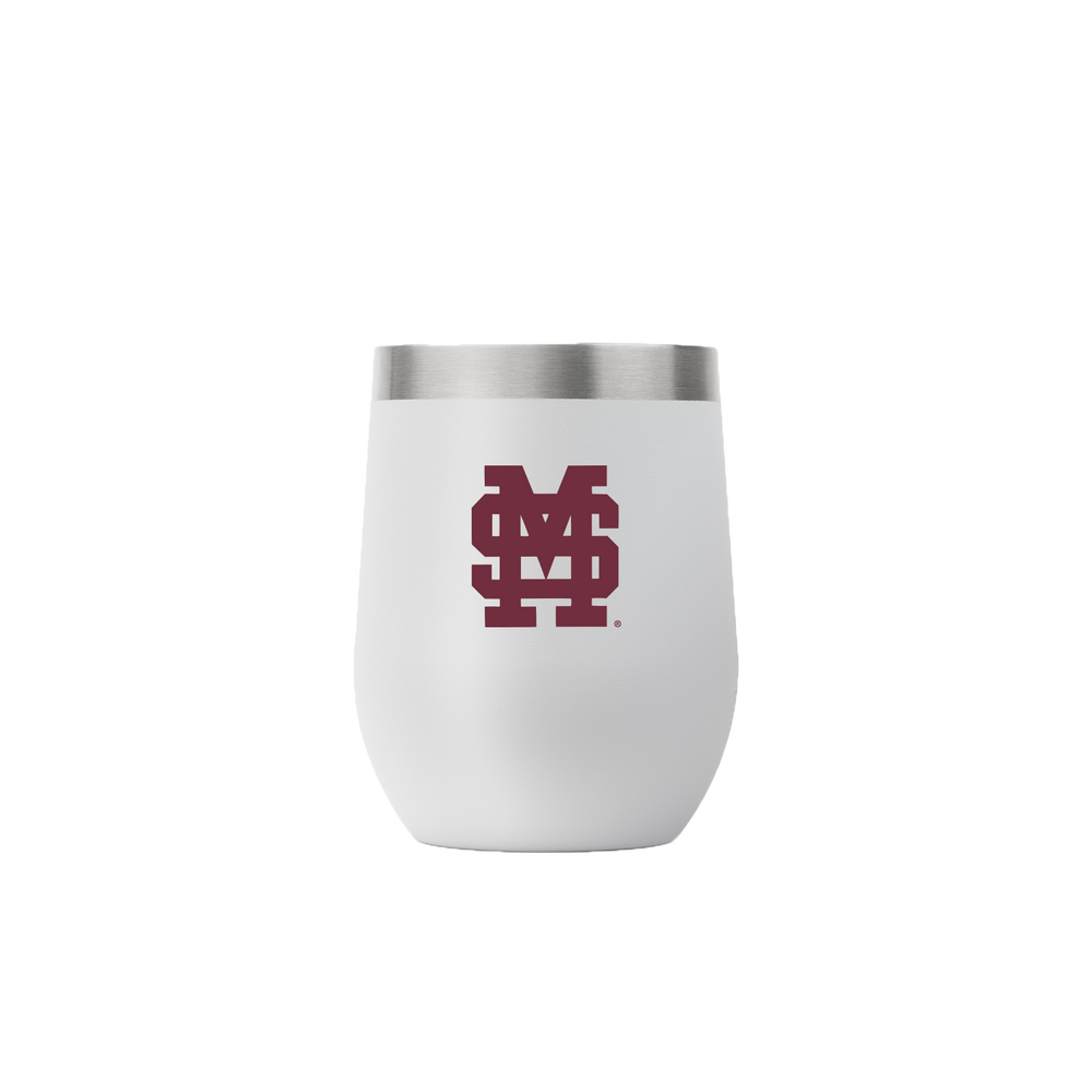 Mississippi State 12 oz Stemless M over S Wine Glass