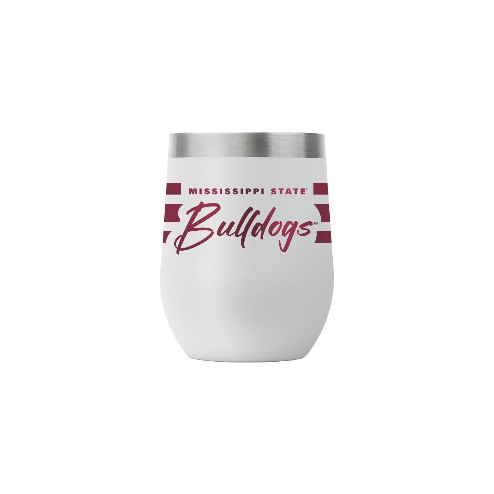 Mississippi State 12oz. Gray Stemless Tumbler-Bulldogs