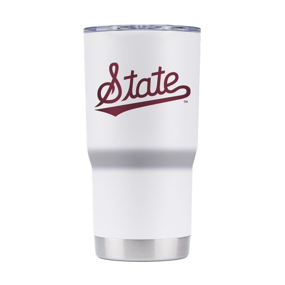 Gametime Mississippi State 20 oz. White Tumbler with State Script