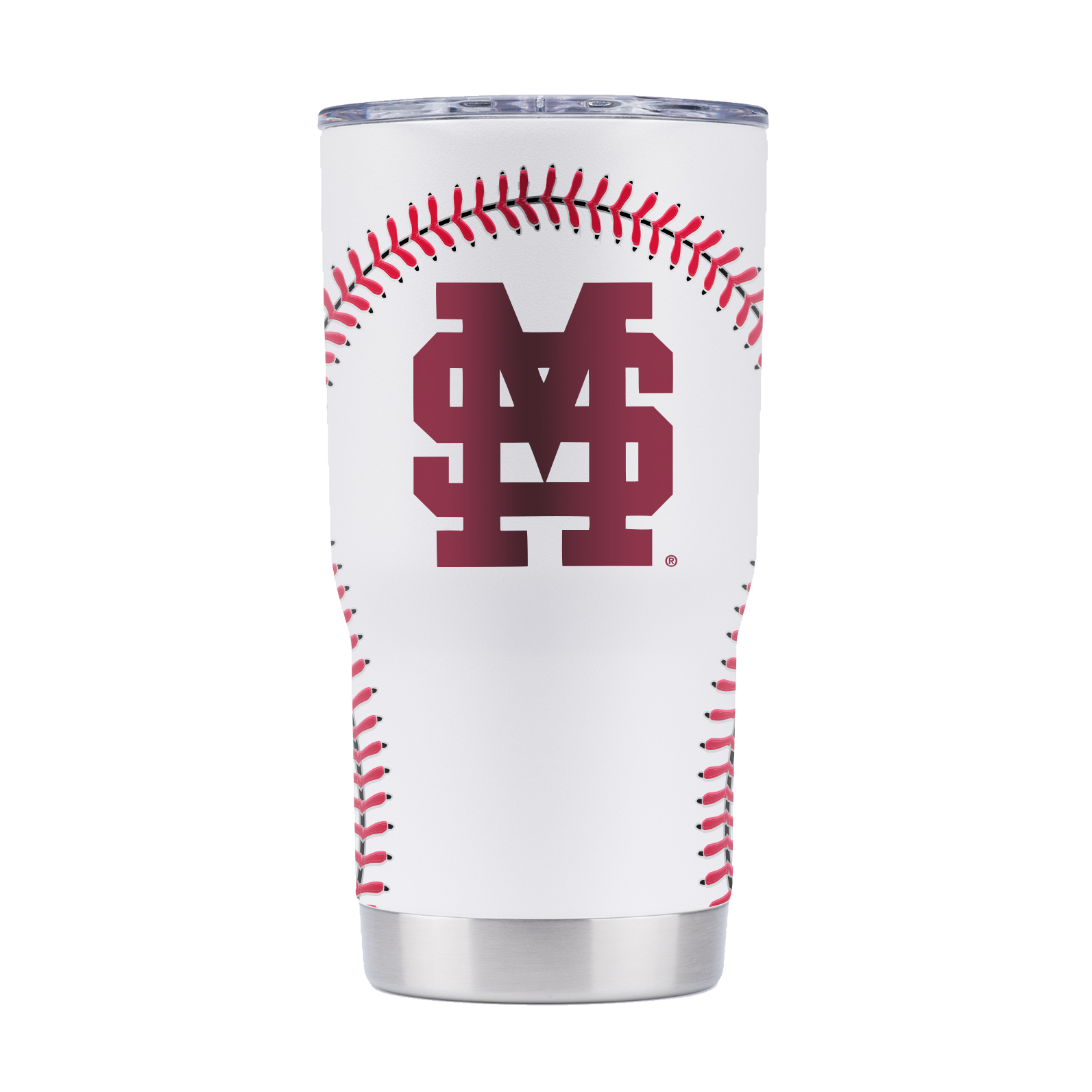 GameTime Mississippi State 20 Oz. Tumbler -  White with Baseball Stitching