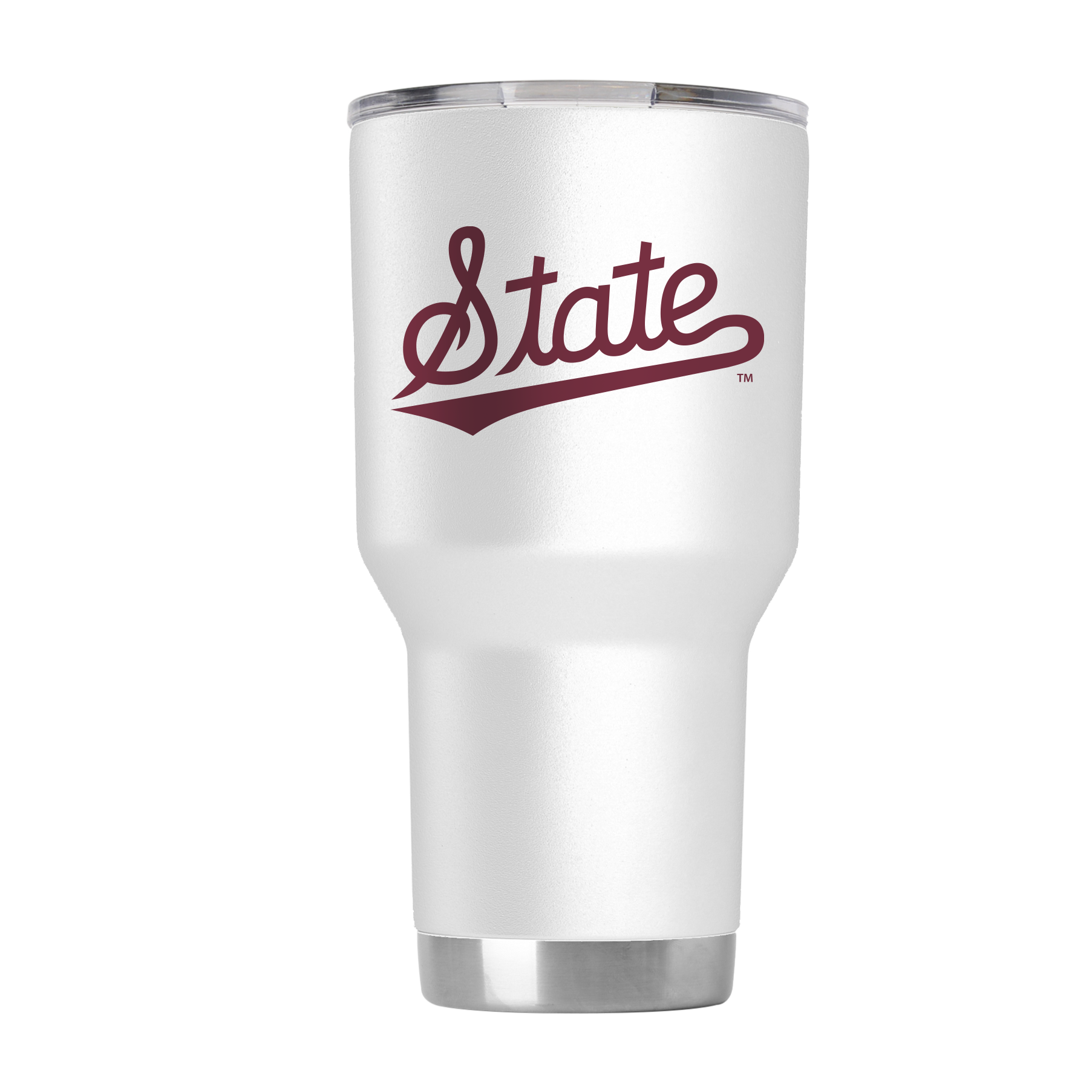 Game Time 30 oz White Mississippi State Tumbler with State Script
