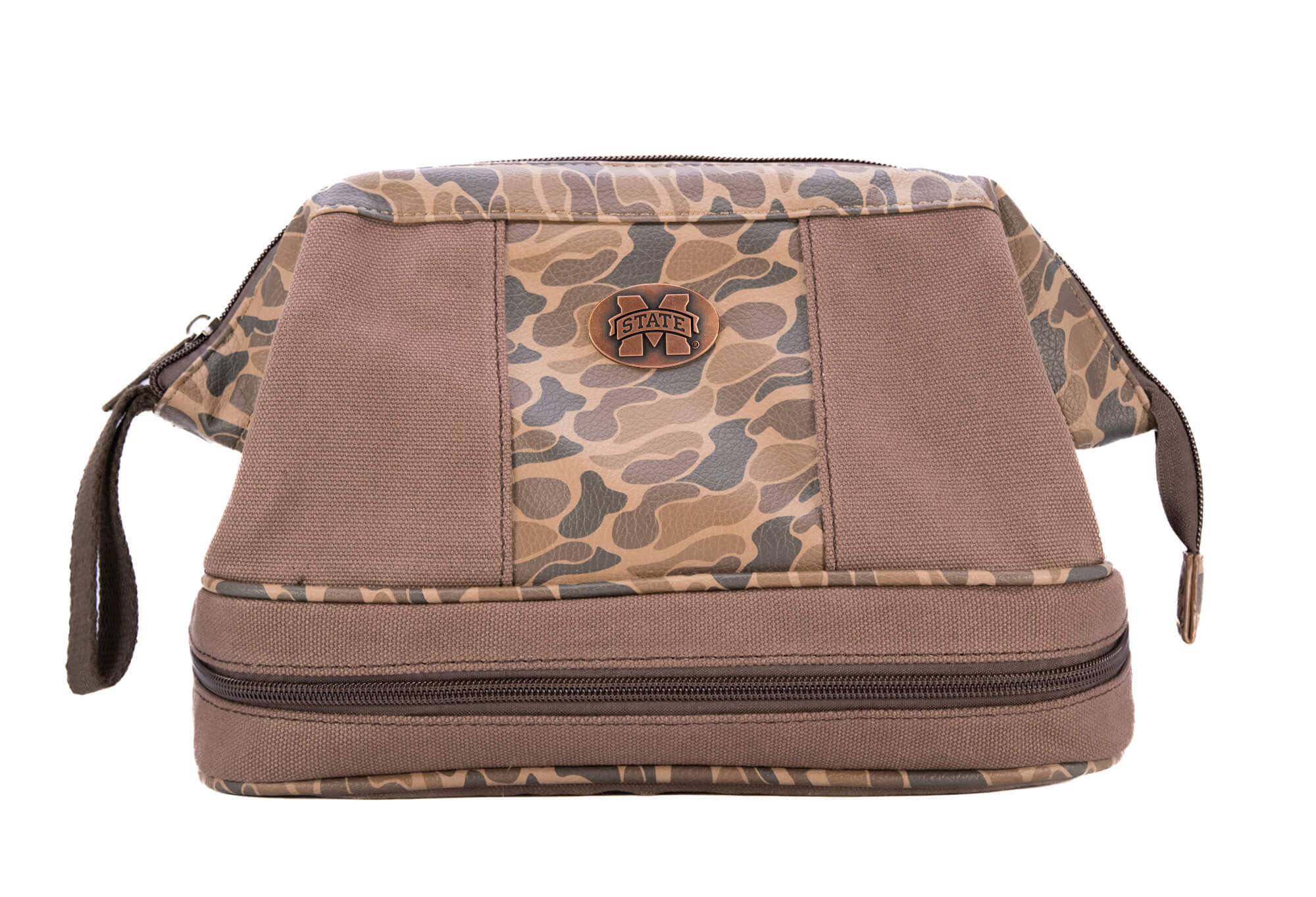 Zep-Pro Old School Camo Brown Canvas Toiletry Bag - Mississippi State