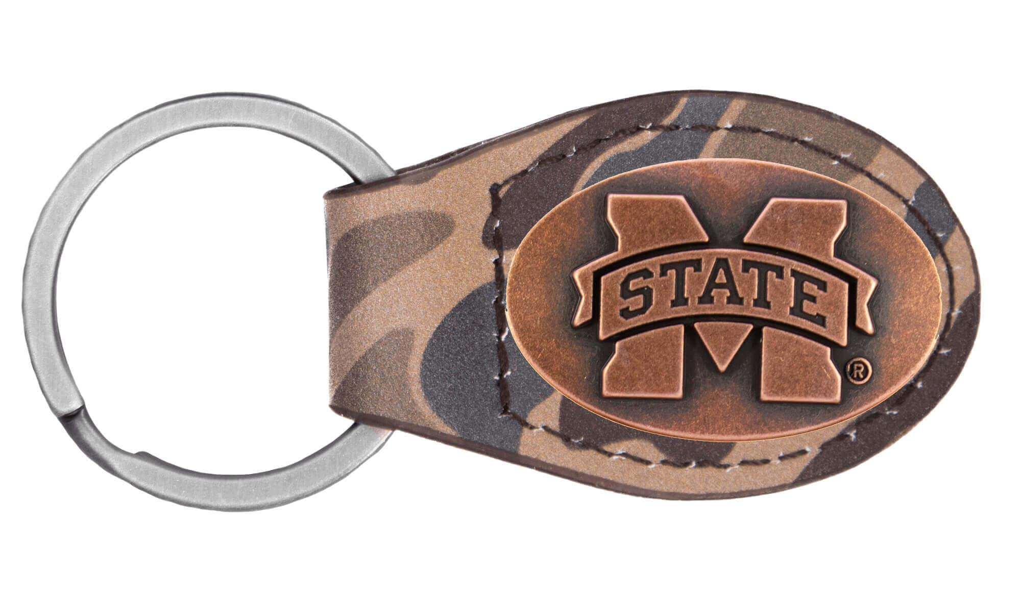 Zep Pro Brown Camo Oval Key Fob-MSU