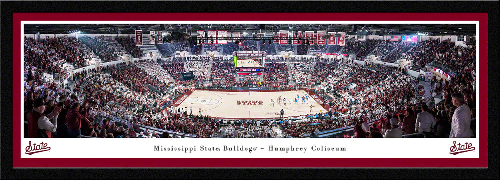 Basketball Panoramic Picture - Humphrey Coliseum Stripe Out- Select Frame