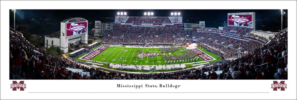 Blakeway Mississippi State Bulldogs Night Football Unframed Panorama