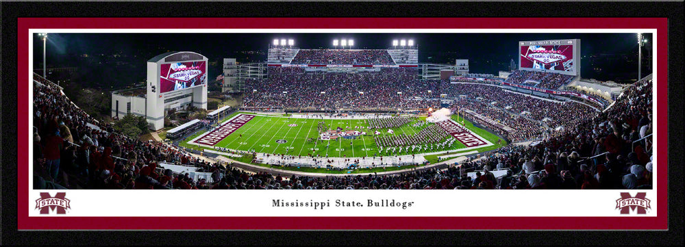 Blakeway Mississippi State Night Football Select Frame Panorama