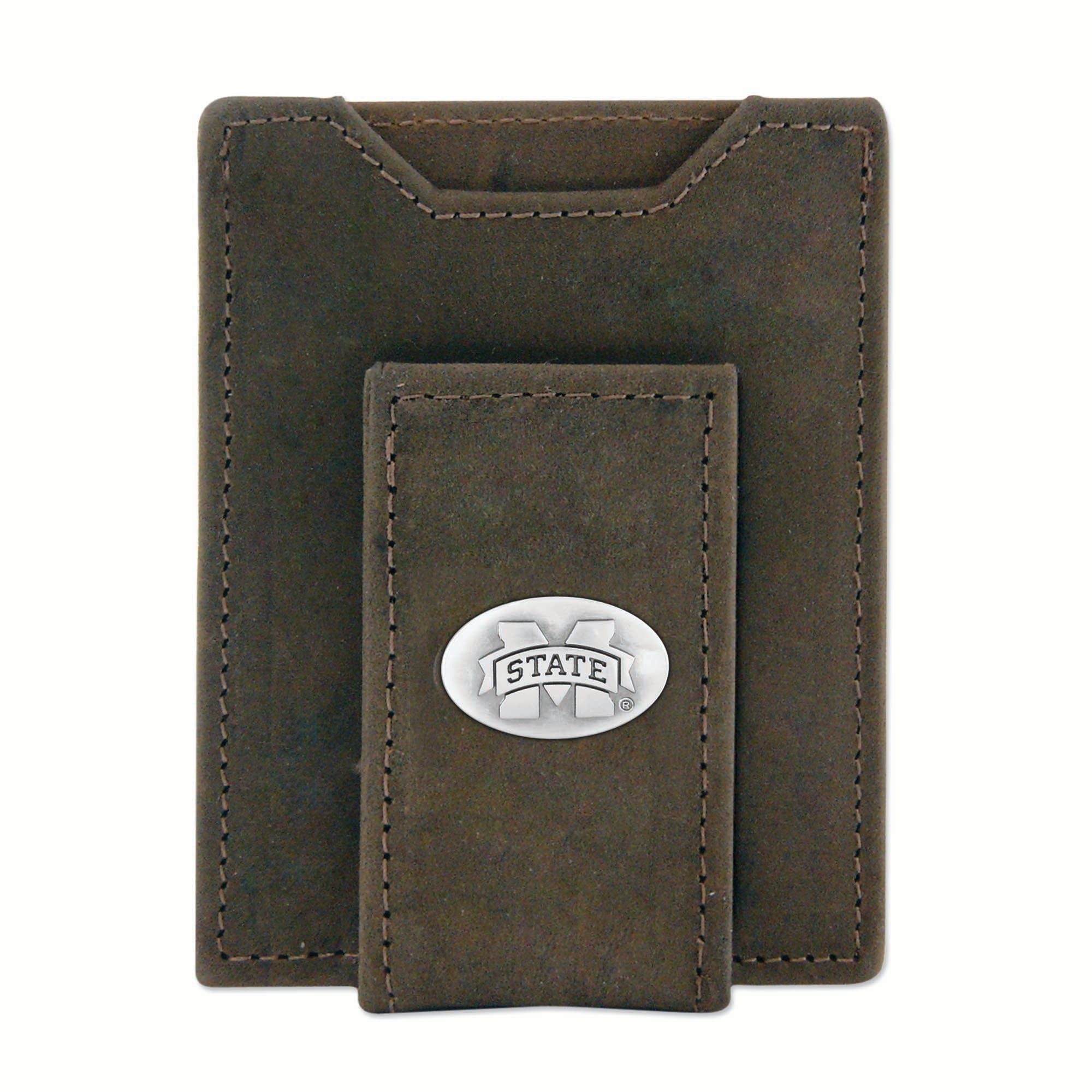 Zep Pro Mississippi State Men's Brown Crazy Horse Front Pocket Wallet
