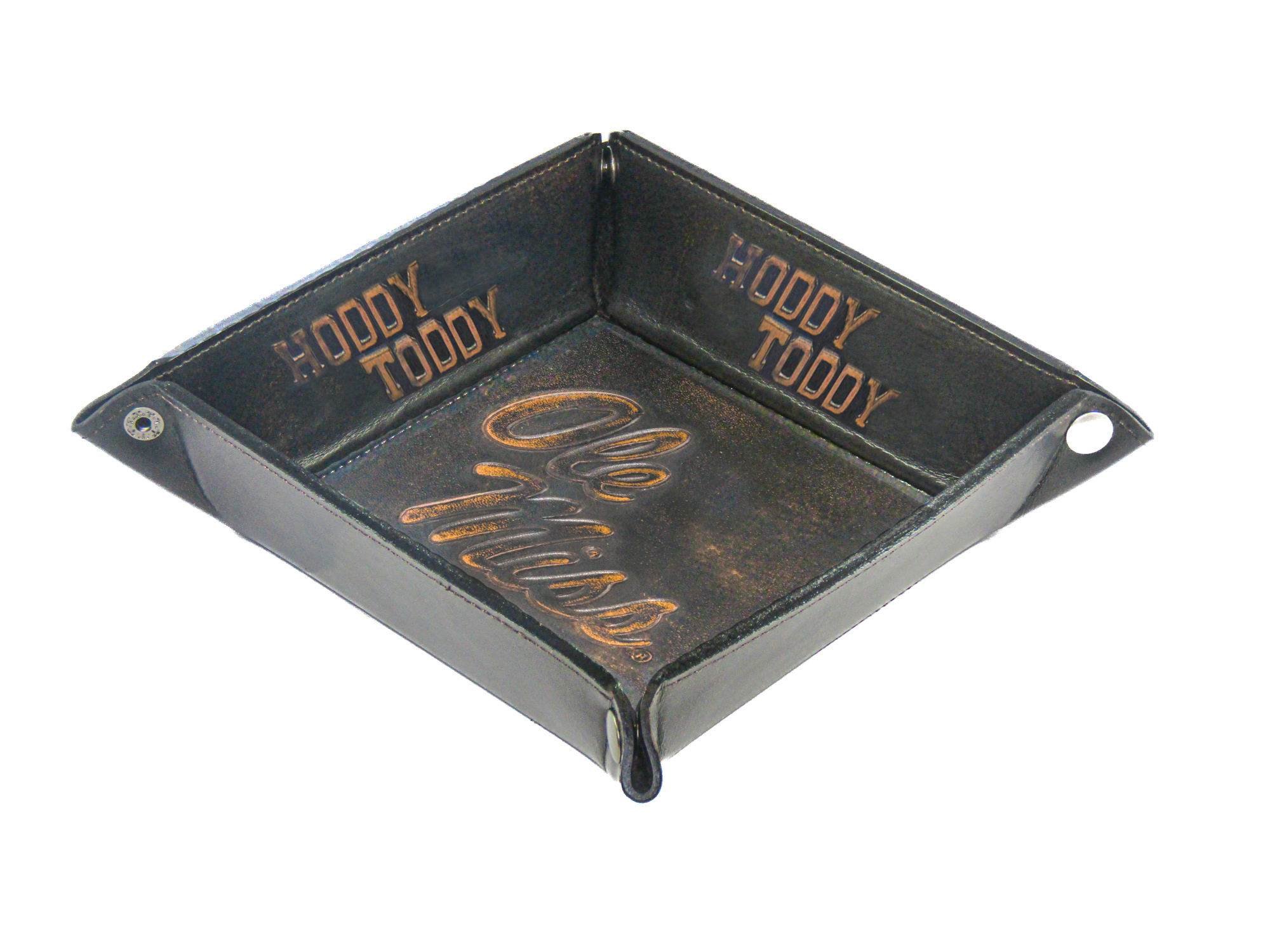 Zep Pro Ole Miss Dark Brown Leather Valet Tray