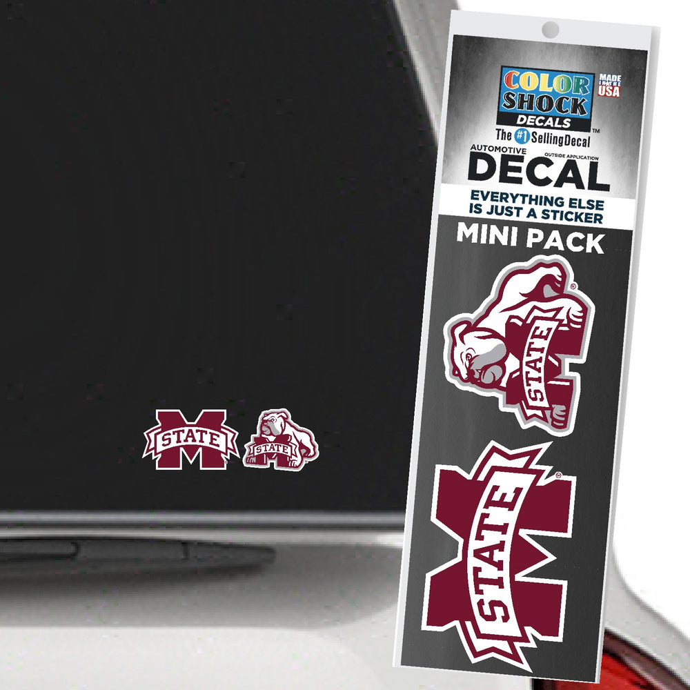 Color Shock 2-pack Mississippi State Decal for Auto