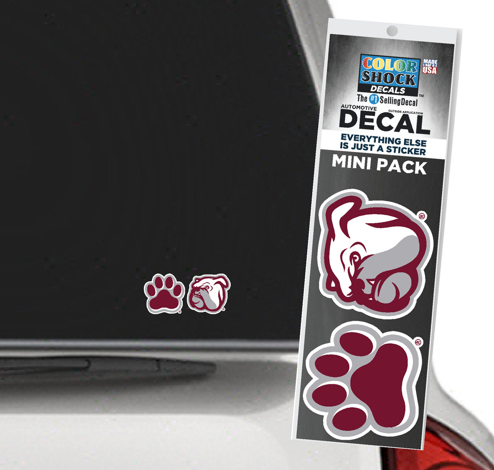 Color Shock 2-pack Mississippi State University Decal for Automobiles